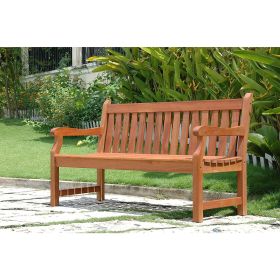 Outdoor Eucalyptus Wood 5-Ft Garden Bench with Natural Finish