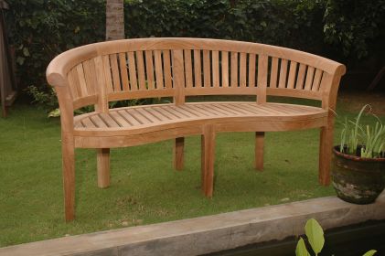 Curve 3 Seater Bench Extra Thick Wood