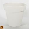 WHITE TERME CONICAL POT 50CM.