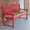 5-Ft Outdoor Garden Bench in Red Wood Finish with Armrest