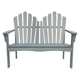 Outdoor Cedar Wood Garden Bench Loveseat in Dutch Blue Finish