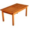 Outdoor Indoor Solid Wood Patio Coffee Table in Natural Finish