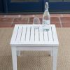 Outdoor Garden Deck Patio Side Table in White Wood Finish