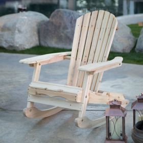 Patio Porch All Weather Indoor / Outdoor Natural Adirondack Rocking Chair